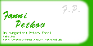 fanni petkov business card